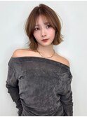 切りっぱなしボブ/レイヤーボブ/ボブ/ベージュ/北千住