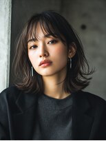 ロッソ 大橋店(Rosso) 暗髪の軽やか外ハネミディ【大橋】