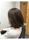 ミディアムボブ外ハネパーマ