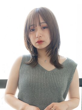 ケアリー 流山おおたかの森(Carelly) 大人かわいい前髪セシルカットココアブラウンフリンジウェーブ