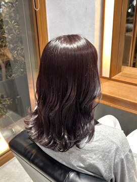 ジールサロン つくば本店 【ブリーチなし】暗めラベンダーピンク