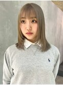 美髪顔周りレイヤーミディアムロング前髪カット_ba501611