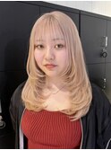 顔周りレイヤーミディアム韓国ヘア_ba542761
