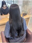 黒髪 ボブルフ ネビージュ 小顔 ワンレン 髪質改善 前髪