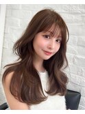 韓国ヘア　2wayバング  レイヤーカット くびれヘア  顔周り