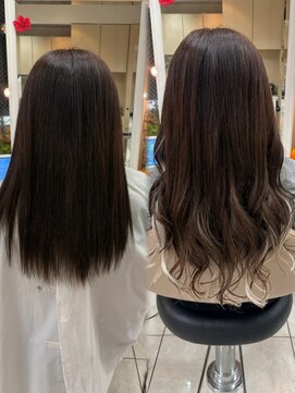 ハウス(HAUS.) 横浜/カラー/シールエクステ長さだし/黒髪ロング/インナーカラー