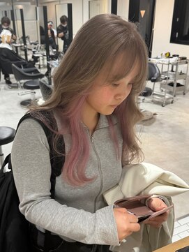 フリーク(FLEEK) ベージュ×ピンクインナー