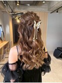 大分ヘアセットお呼ばれダウンスタイル