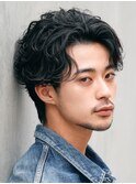 原宿毛流れセンターパートシャドウパーマツーブロック黒髪fifth