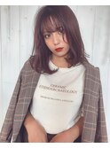 ★ホワイトグレージュミニウルフデジタルパーマチェリーブラウン