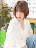 外国人風ベージュ系カラー前下がりボブa戸田公園20代30代40代