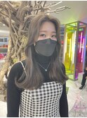 グレージュ韓国ヘア