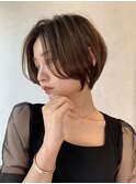 前髪なしのショートボブ/ショートボブ