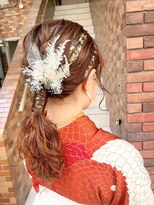 ネオリーブ チロル 横浜西口店(Neolive CiroL.)&nbsp;卒業式ヘア☆タイトアレンジ×金箔　着物