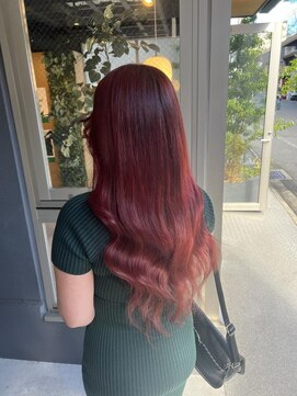 ルフレ 新宿本店2nd(Reflet) レッドカラー+プルエクステ