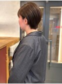 大人ショート 30代40代 オリーブベージュ 透明感カラー 艶髪