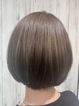 アース 三田南ウッディタウン店(HAIR&MAKE EARTH) オンブレグレージュオリーブベージュミディ大人美人