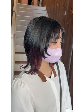 アヴァンス 天王寺店(AVANCE.) ミディアムウルフ×インナーカラー☆