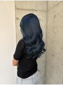 ネイビーブルー　ブリーチ一回