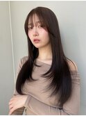 ロングレイヤー/顔まわりレイヤー/シャギーレイヤー/暖色