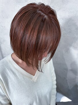 リアン ヘア ライム 豊橋(lien.hair rhyme) 透明感のあるピンクベージュ 大人上品 ワンレングスボブ 30代◎