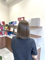ヘアサロン セロ(Hair Salon SERO)&nbsp;切りっぱなしボブ/ブリーチ無しwカラー/オリーブベージュ