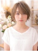 ハイトーンカラーくせ毛風マレットウルフレイヤーショート20代c8