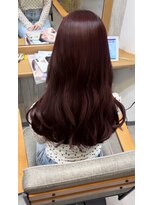 アンサ 城陽寺田店(ANSA)&nbsp;艶感ボルドーカラー×韓国風ロングウェーブ