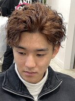 サンズ 梅田 中崎町(SUNS)&nbsp;かきあげツイストスパイラルパーマブラウンカラー