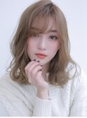 《Agu hair》ふんわりウザバング×ベージュカラー
