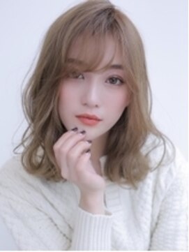 アグ ヘアー クオレア 古川橋店(Agu hair cuorea) 《Agu hair》ふんわりウザバング×ベージュカラー