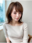20代30代40代小顔外ハネミディアムひし形シルエットくびれミディ