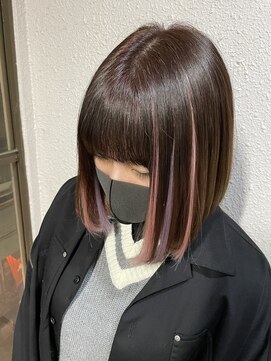 ディー エメ(D-aimer-) ボブへのフロントフレーミングカラーエクステ