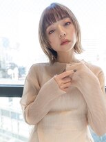 ヌーディーカラー/サラツヤロング/ふんわりミディアム/小顔ヘア