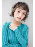 【GEEKS渋谷】オン眉ボブ/デザインカラー/20代30代/透明感カラー