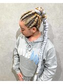 成人式髪型/卒業式髪型/特殊ヘアB系ギャルコーンロウブレイズ