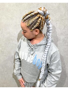 成人式髪型/卒業式髪型/特殊ヘアB系ギャルコーンロウブレイズ