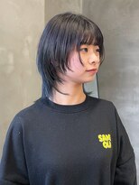 テトヘアー(teto hair)&nbsp;ウルフカット、顔周りレイヤー、ブルー、青髪、ぱっつん