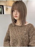 【YOKE】セピアベージュヘーゼルベージュ金髪ボブロンドレイヤー