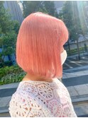 ピンクカラー/SAKURAピンク/ペールピンク/前下がりボブ/ボブ