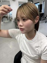 ヘアメイク シュシュ(Hair make chou chou) 韓国ボブタッセルボブ切りっぱなしボブミニボブベージュカラー