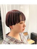 アンブレラカラー／刈り上げボブ