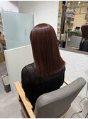 ブリーチなしカシスレッドカラー