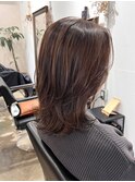 ショートボブニュアンスカラーグレージュミディアムレイヤー