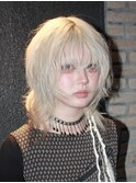 *ハッシュカットグレージュデザインカラーツートンカラー