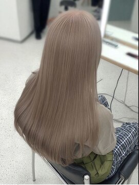 ネハス 名古屋栄店(nehus.) ミルクティーベージュブリーチなしダブルカラーレイ