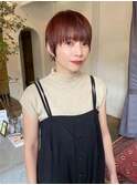 30代40代透明感◎ブリーチなしラベンダーピンクショートボブ