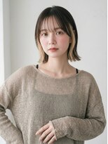 キビト(kibito) 新宿曙橋外はねボブイヤリングカラーインナーカラー20代30代40代