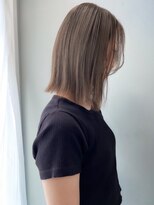 ヌード(nude)&nbsp;透明感ミルクティーベージュボブ｜ブリーチなし髪質改善カラー
