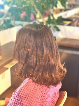 ピースリーヘア バイ カーサ(peathree.hair by CASA) ミディアムウェーブ×ピンクアッシュ